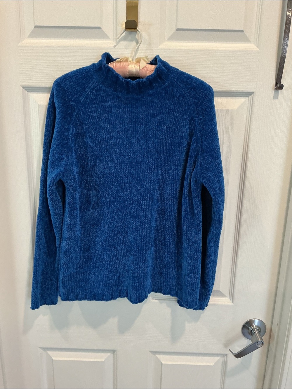 Basic Editions Plush Mock Neck Sweater - Deep Blue
